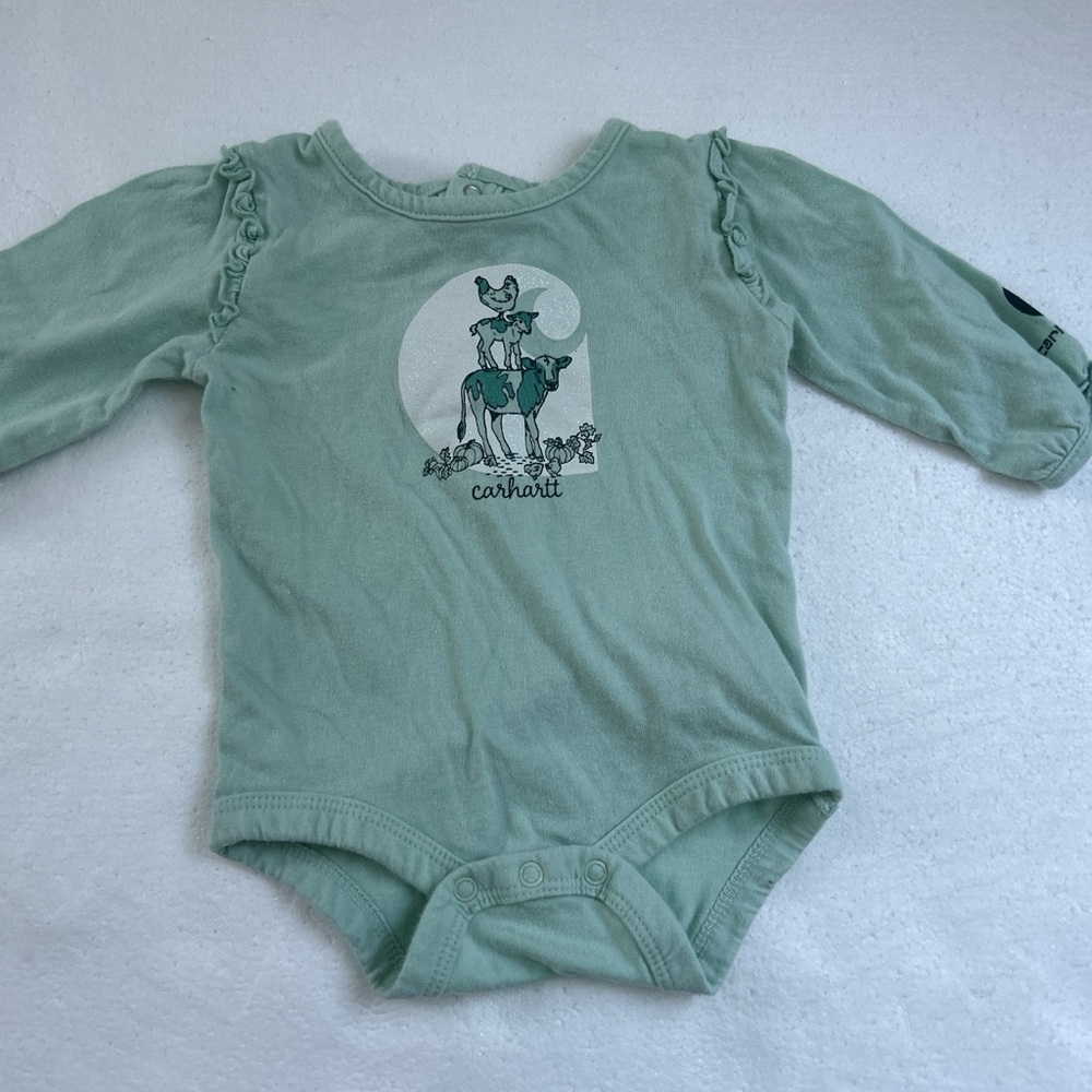 Carhartt baby girls farm animal bodysuit top